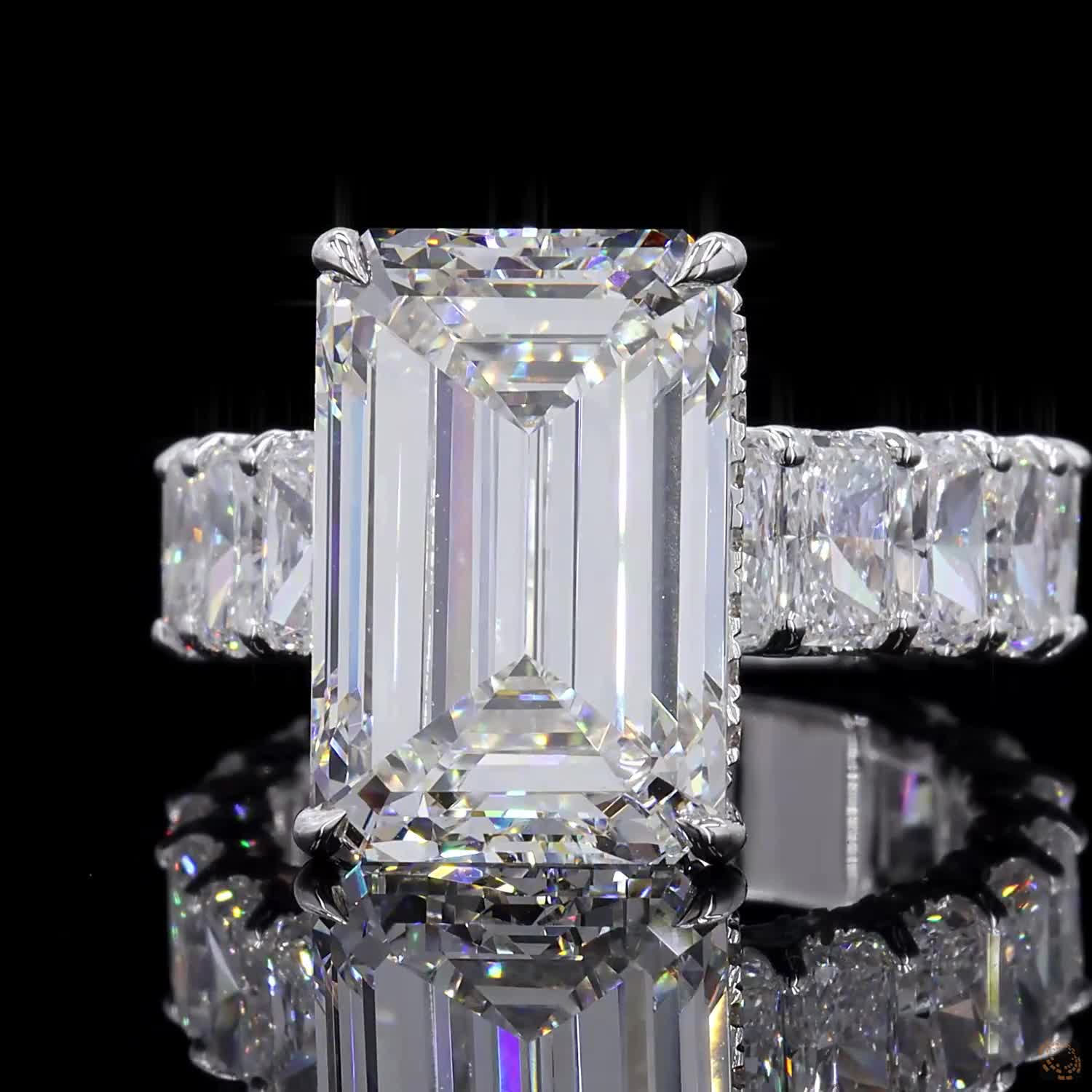 24.41 Ct Emerald Cut Lab Grown Diamond Proposal Ring 