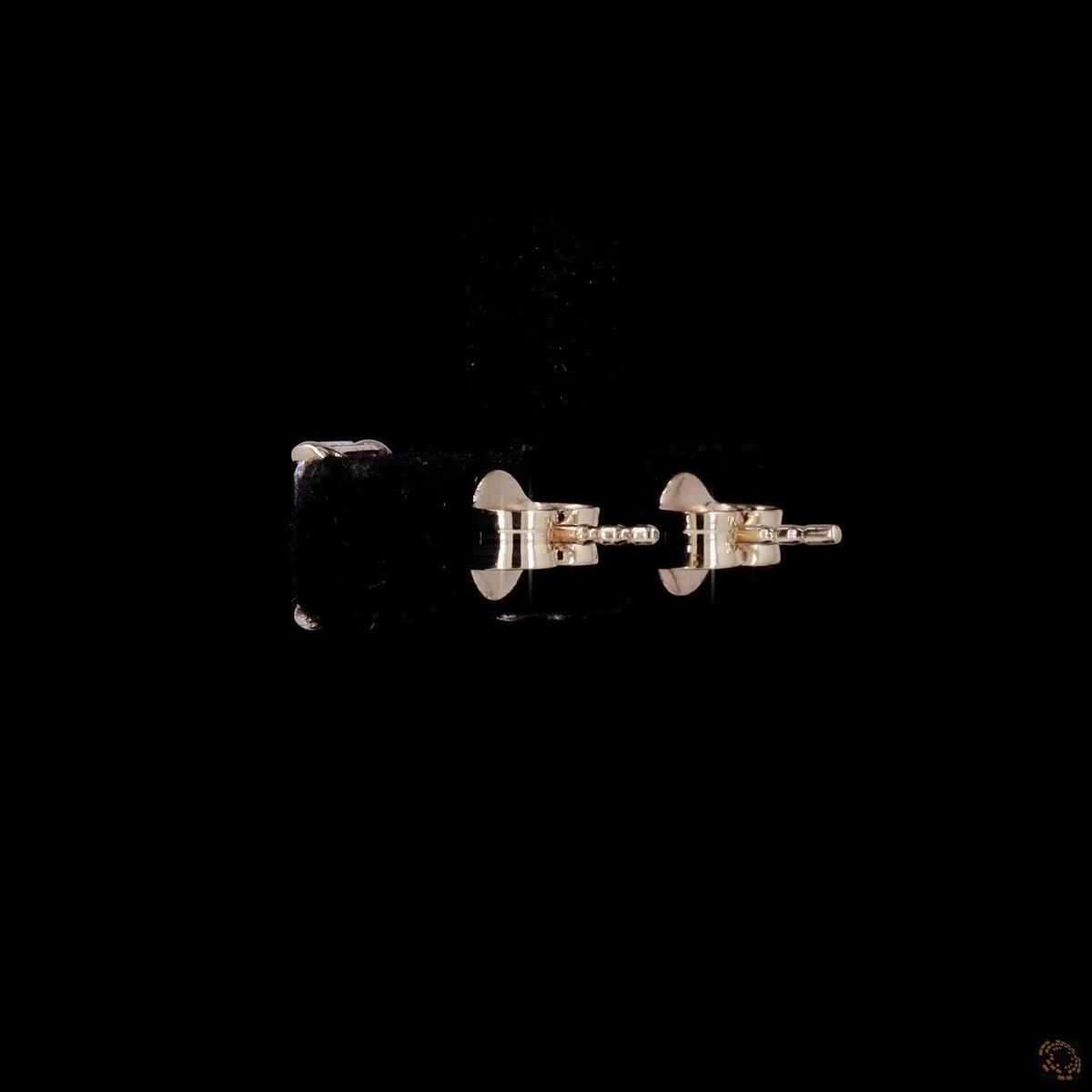 2.11 Ct Emerald Cut Solitaire Diamond Stud Earrings in Yellow Gold