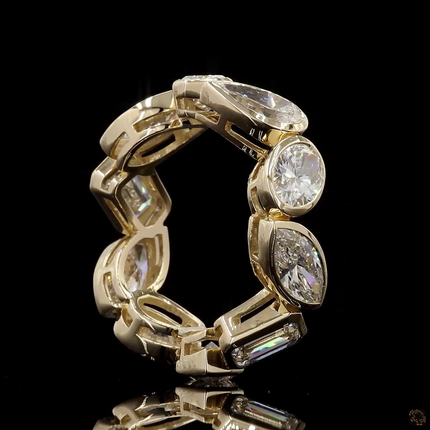 6.31 Ct Mixed Cut Diamond Eternity Band – 14K Yellow Gold