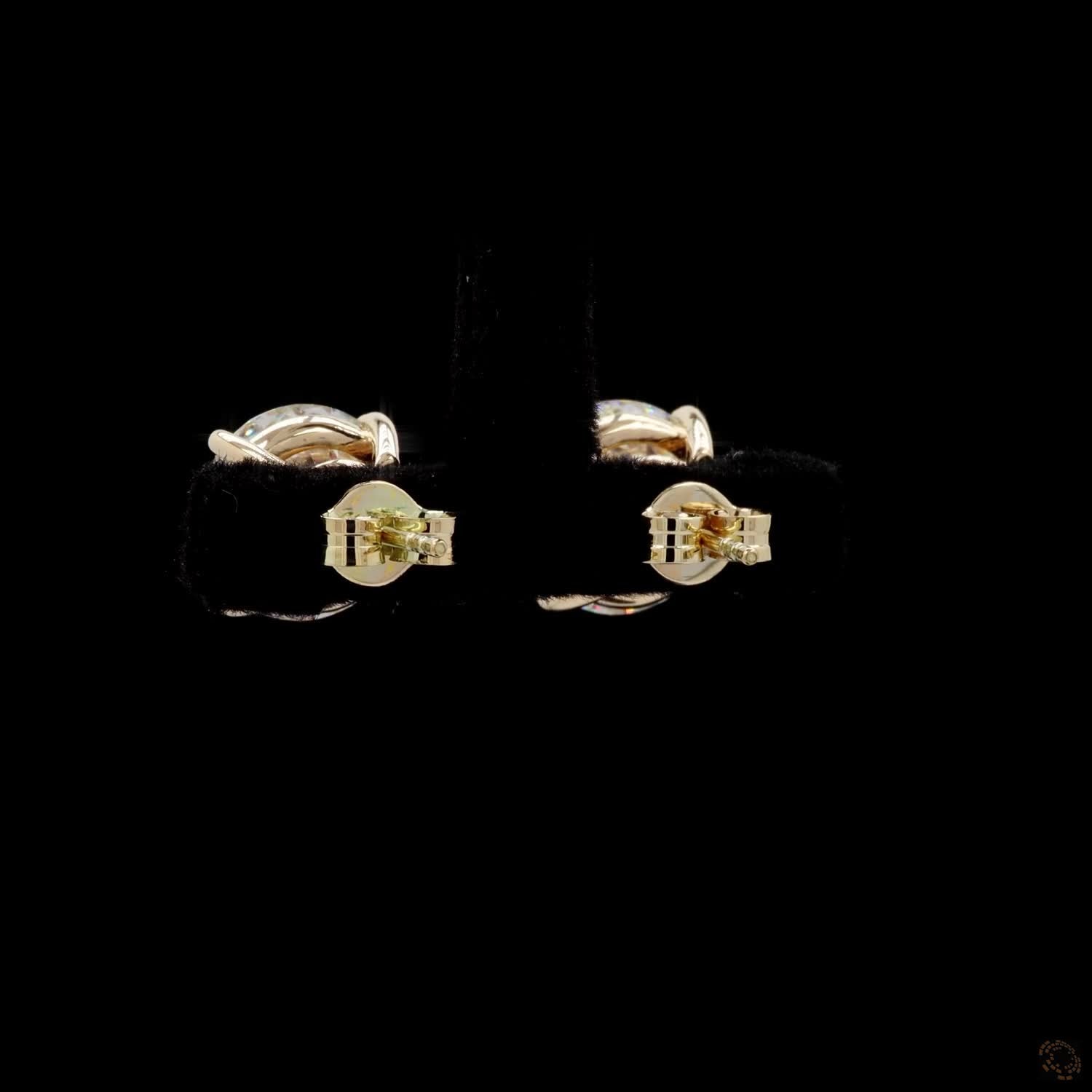 8.03 Ct Classic Round Cut Diamond Solitaire Stud Earrings in 14K Yellow Gold | 4-Prong Claw Setting with Friction Backs