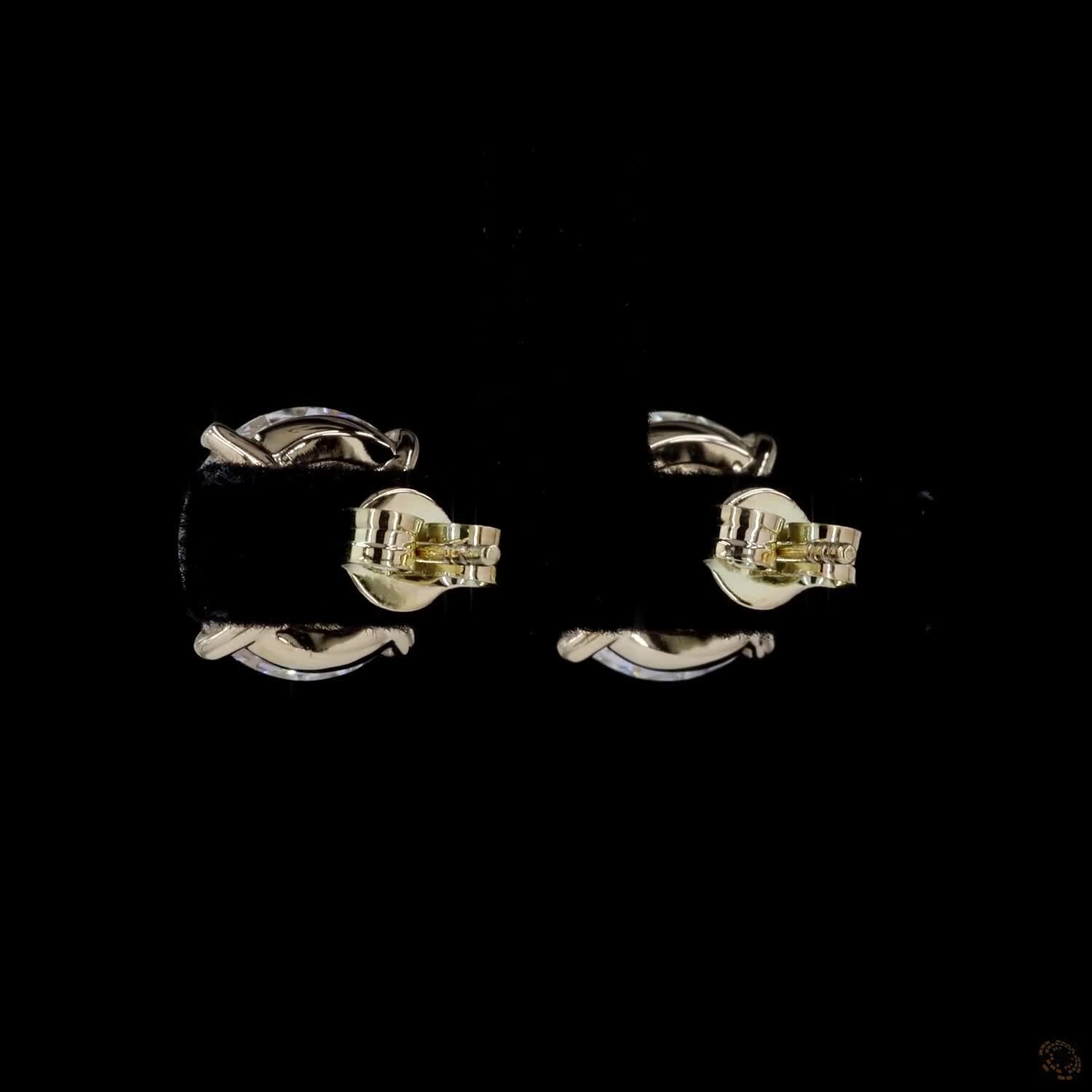 10.09 Ct Round Diamond Solitaire Stud Earrings, High-Polish 14K Yellow Gold 4-Prong Split Claw Studs for Women
