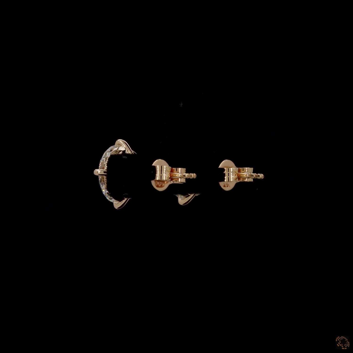 6.08 Ct Round solitaire diamond studs, yellow gold diamond stud earrings, classic round diamond earrings, 4-prong diamond studs yellow gold, brilliant cut diamond studs
