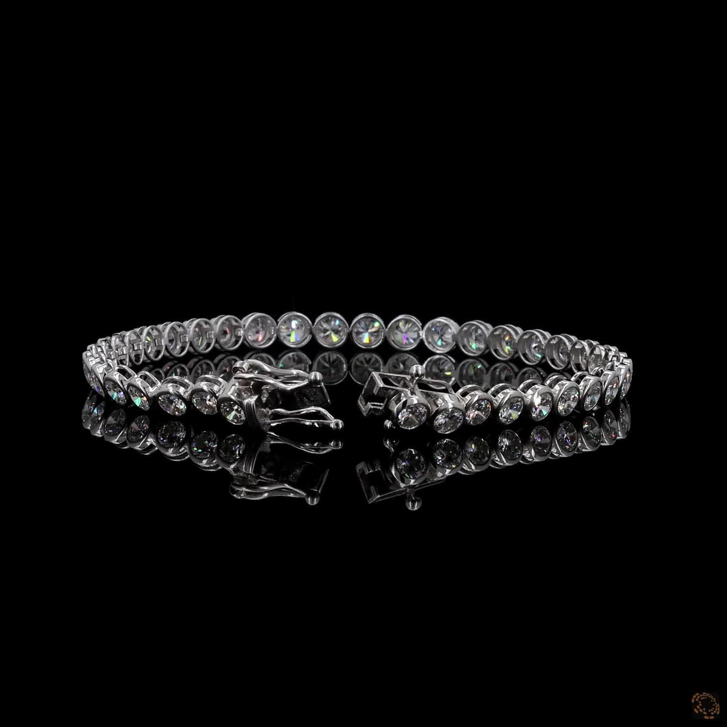 8.35 Ct Silver Round Crystal Tennis Bracelet for Women – Classic Sparkling Link Bracelet