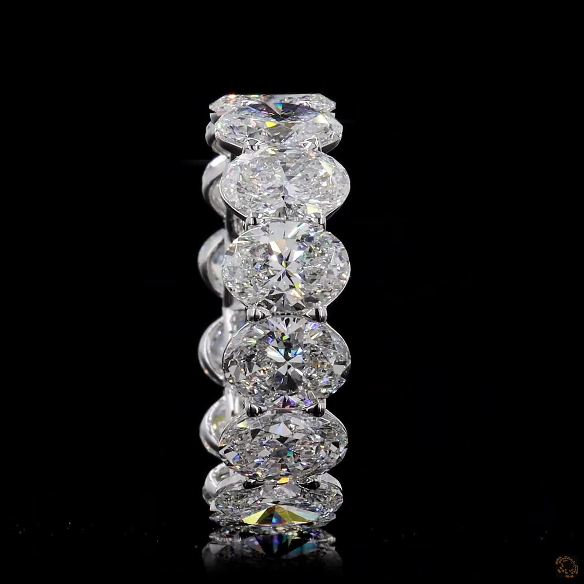 7.09 Ct Oval Cut Diamond Eternity Band in White Gold