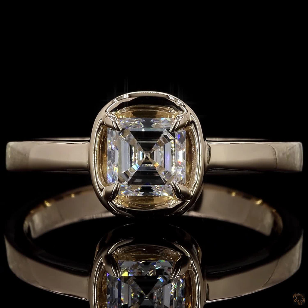 0.53 Ct ASSCHER SOLITAIRE DIAMOND ENGAGEMENT RING