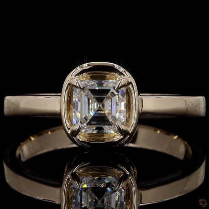 0.53 Ct ASSCHER SOLITAIRE DIAMOND ENGAGEMENT RING