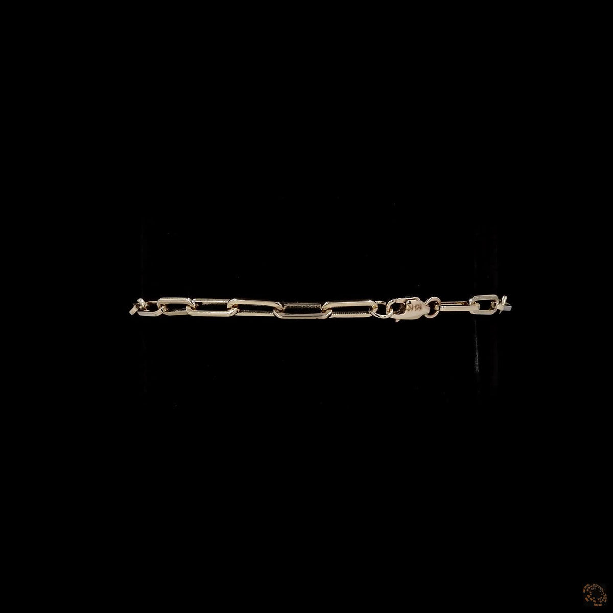 3.01 Ct Bezel-Set Solitaire Round Diamond Paperclip Chain Bracelet in 14K Yellow Gold