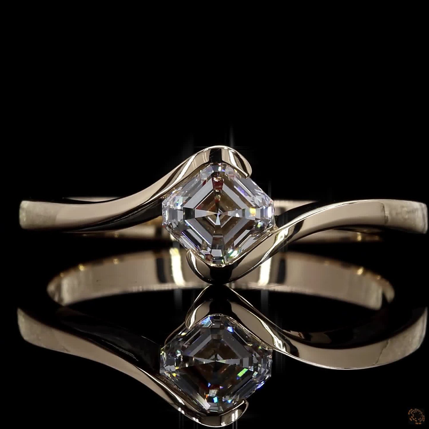 0.73 Ct Asscher Cut Lab Grown Diamond Solitaire Engagement Ring