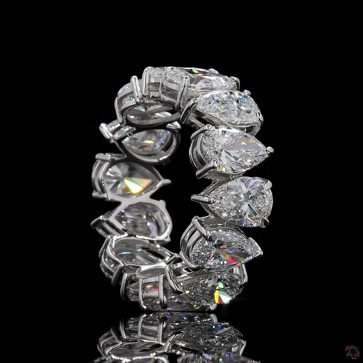 7.83 Ct Pear Shape Luxury Diamond Anniversary Ring Women's Diamond Wedding Band