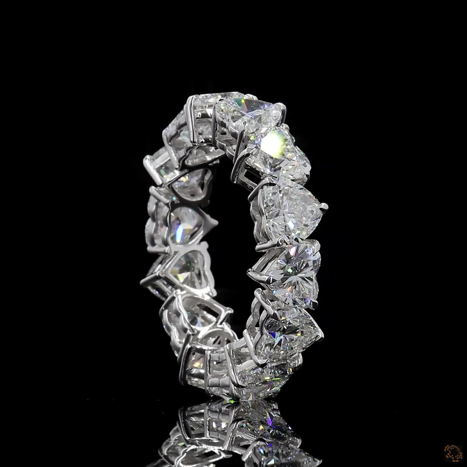 7.93 Ct Luxury Heart Cut Diamond Full Eternity Band Ring in Prong Set Wedding & Anniversary Band