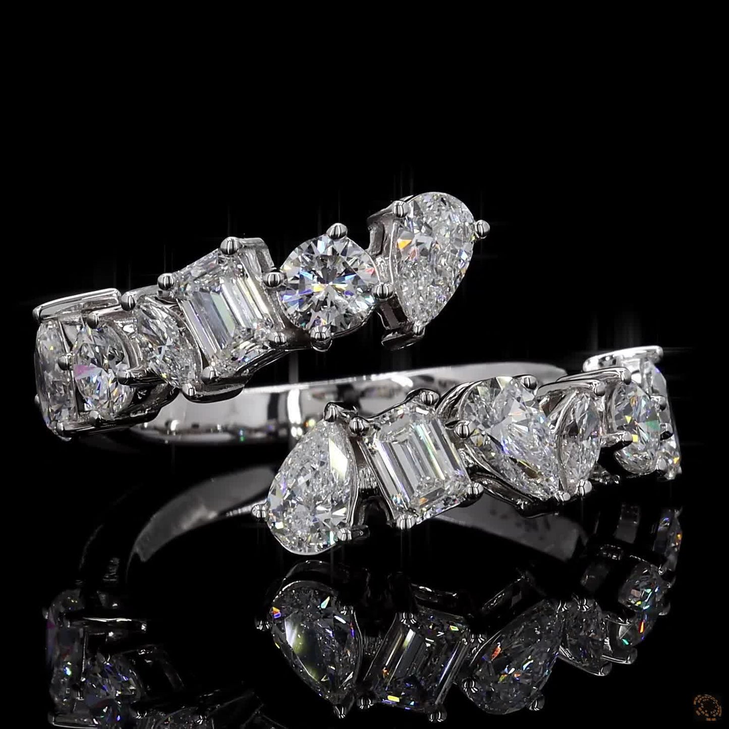 1.87 Ct Solid Gold Statement Ring, White Gold Engagement Ring