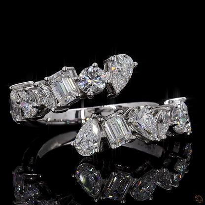 1.87 Ct Solid Gold Statement Ring, White Gold Engagement Ring