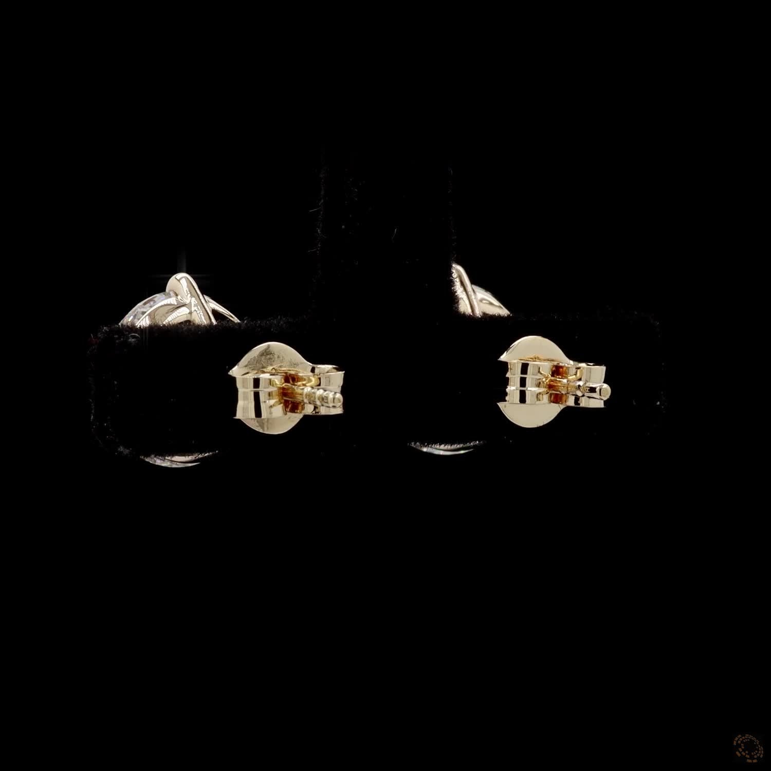 5.10 Ct Classic Round Cut Diamond Solitaire Stud Earrings in 14K Yellow Gold | 3-Prong Martini Setting