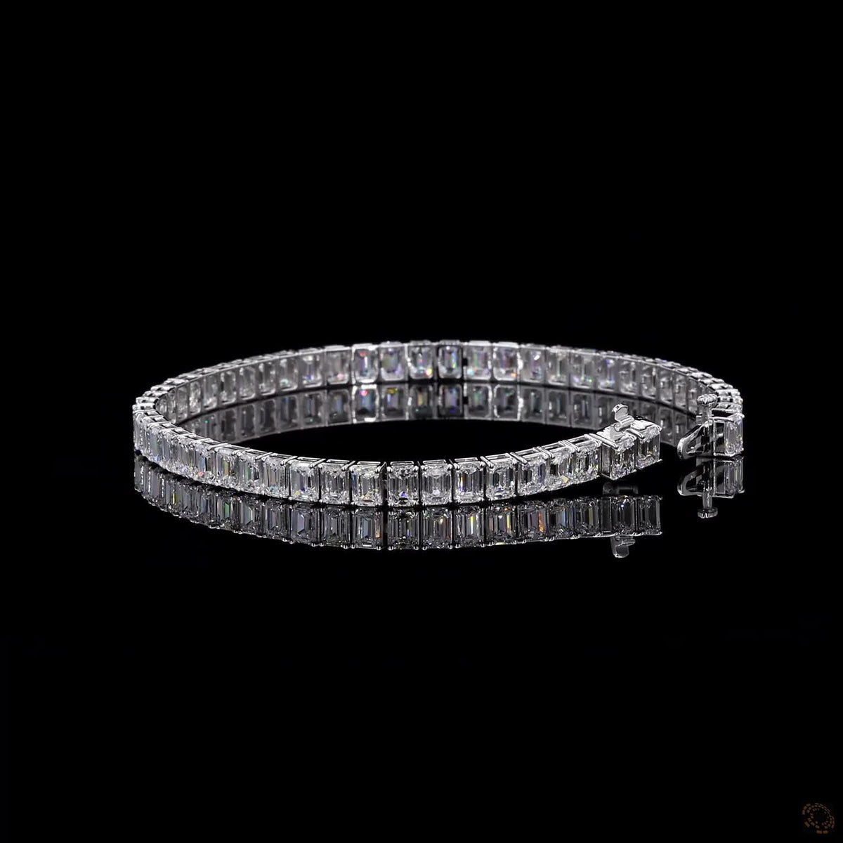 12.01 Ct Emerald Cut Diamond Tennis Bracelet in White Gold