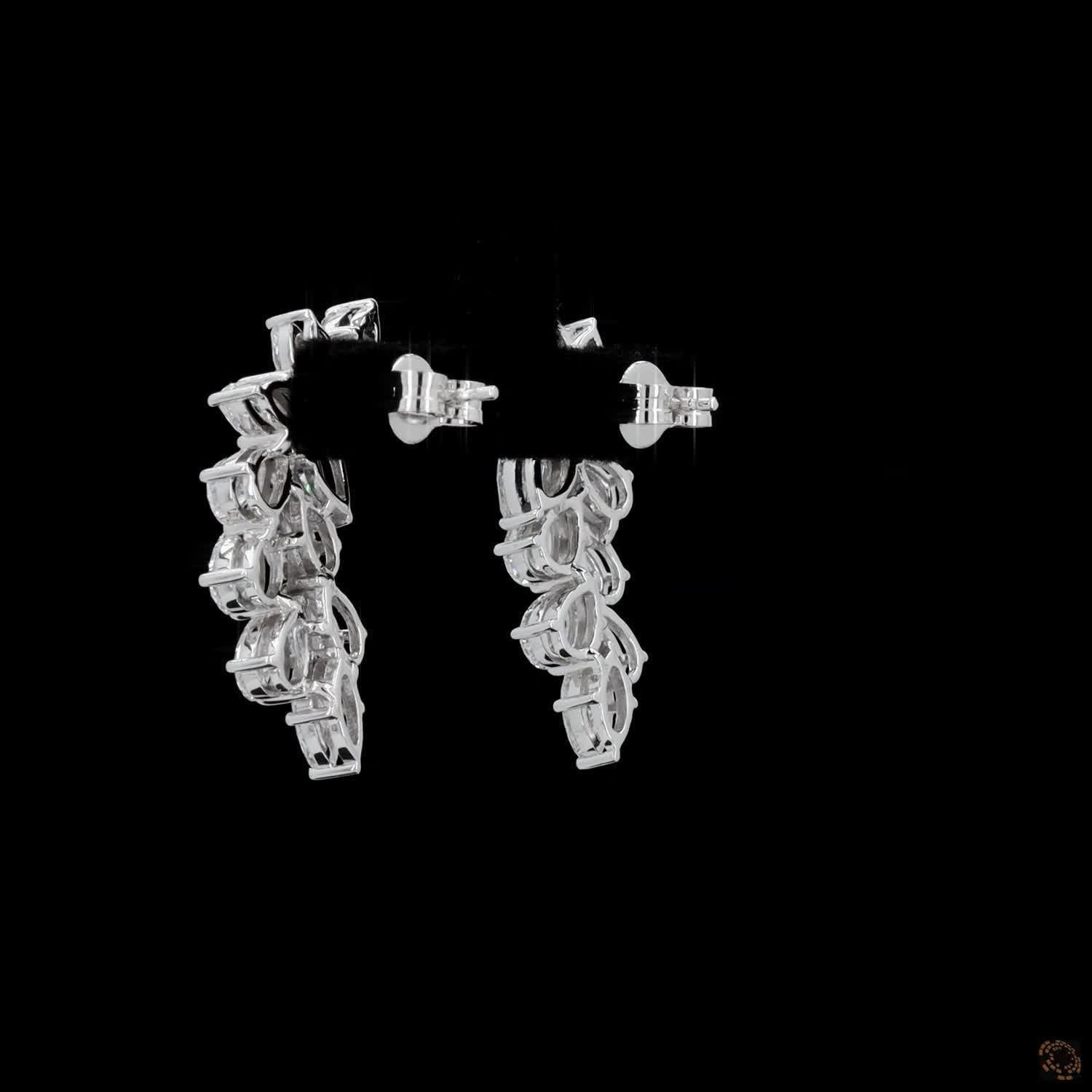 4.38 Ct High-clarity multi-shape diamonds marquise and pear cuts set at dynamic angles for multidirectional sparkle