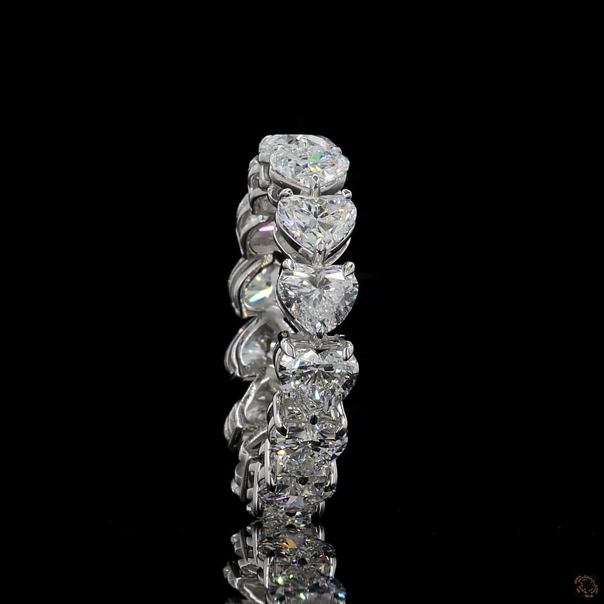 5.38 Ct Heart Shaped Diamond Eternity Ring | 14K White Gold Heart Cut Diamond Wedding Band for Women