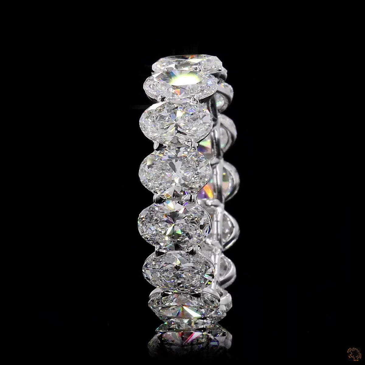10 Ct Oval Diamond Eternity Band, Vertical Oval Cut Wedding Ring, Oval Cut Full Eternity Ring, Shared-Prong Oval Band