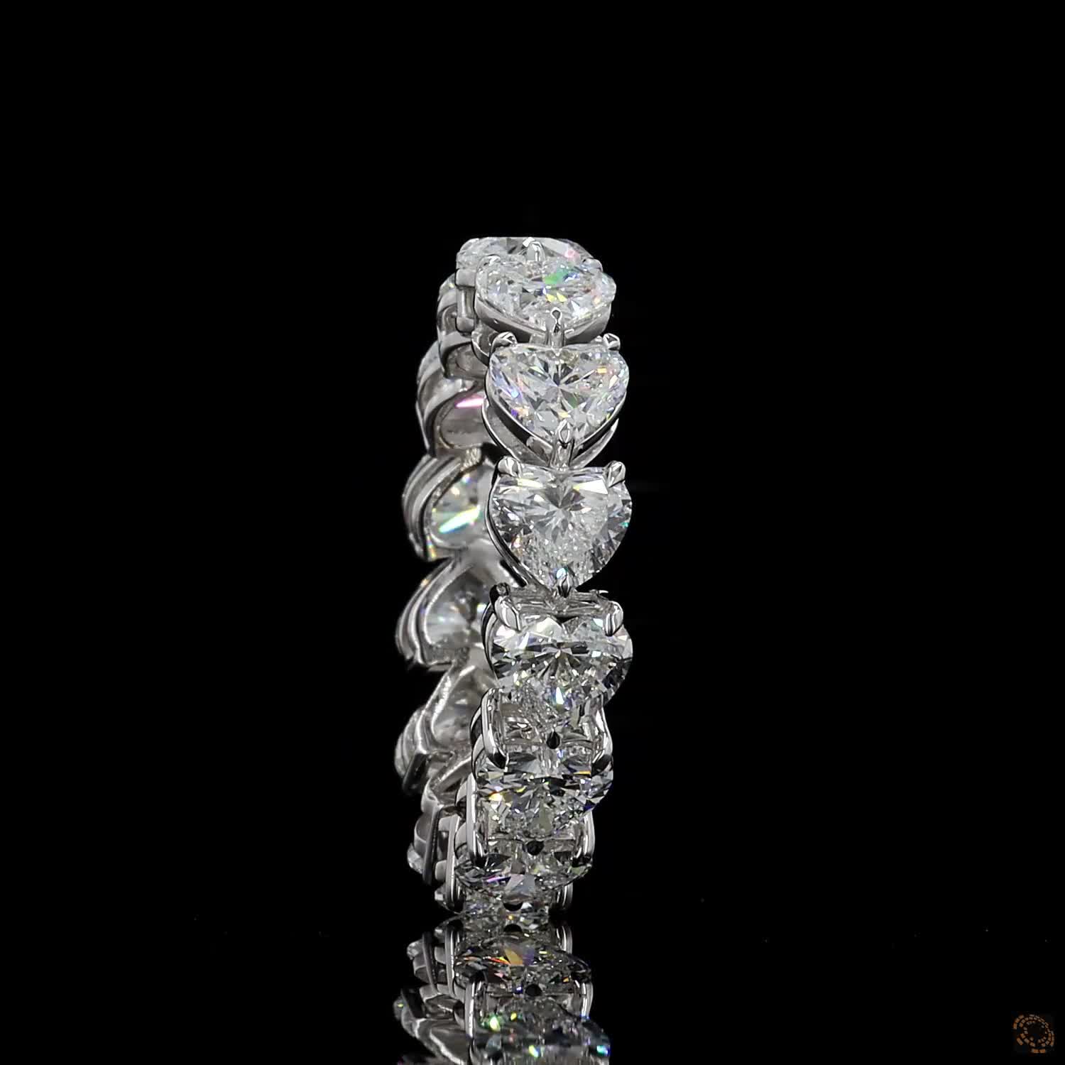5.38 Ct Heart Shaped Diamond Eternity Ring | 14K White Gold Heart Cut Diamond Wedding Band for Women