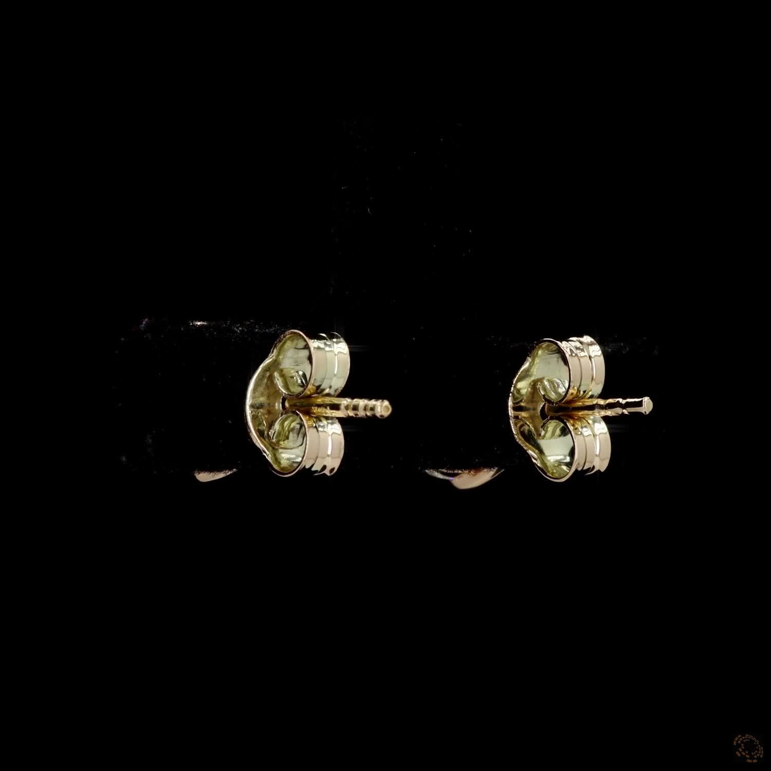 2.08 Ct Solid 14K Yellow Gold Round Brilliant Diamond Stud Earrings – 3-Prong Martini Solitaire Studs