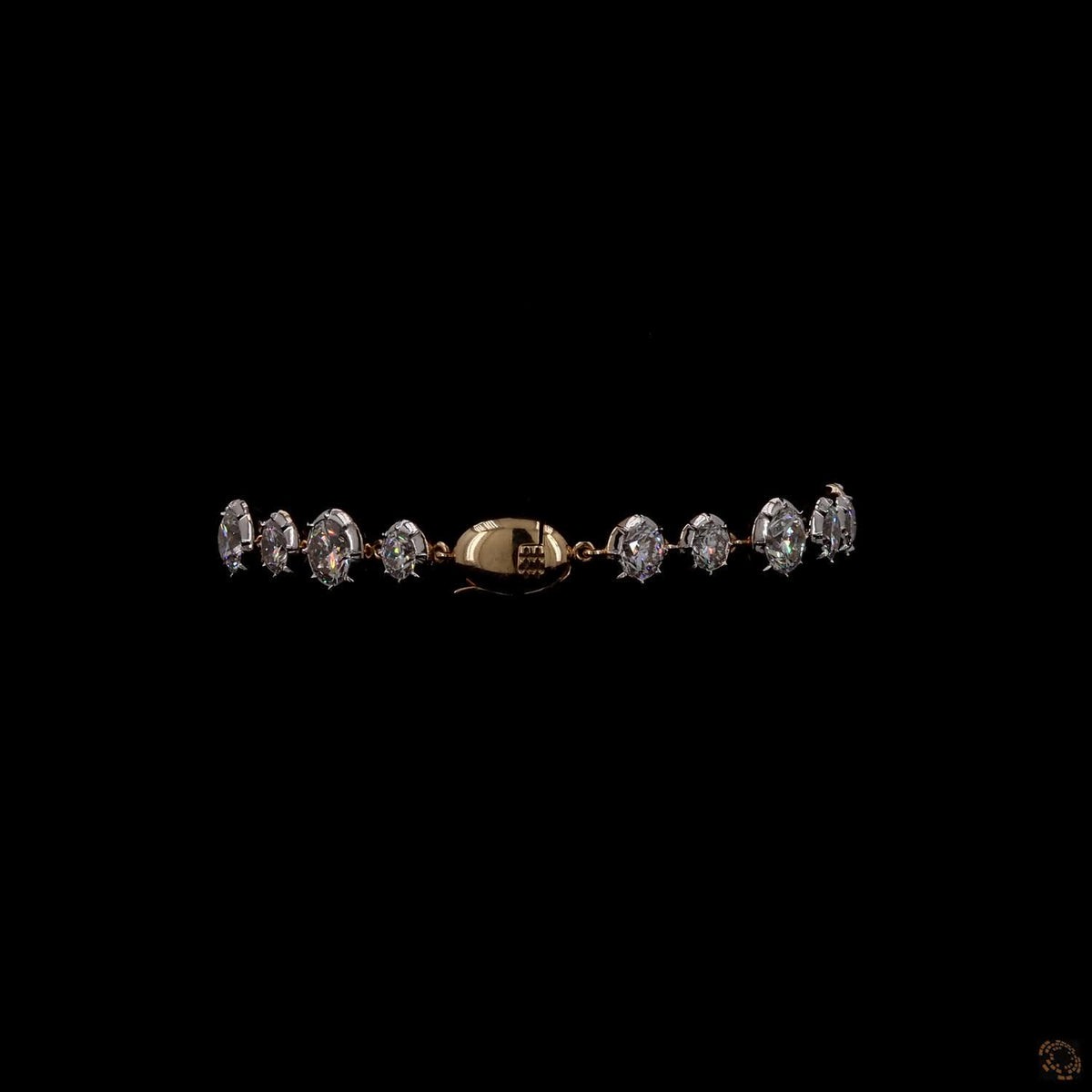 9.49 Ct Graduated Round Diamond Station Bracelet Fine Gold Line Bracelet