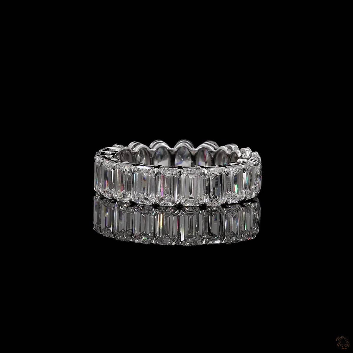 6.01 Ct Oval and Emerald Cut Diamond Band Eternity Ring, Split Style  Eternity Ring, Half Oval Half Emerald Diamond Band