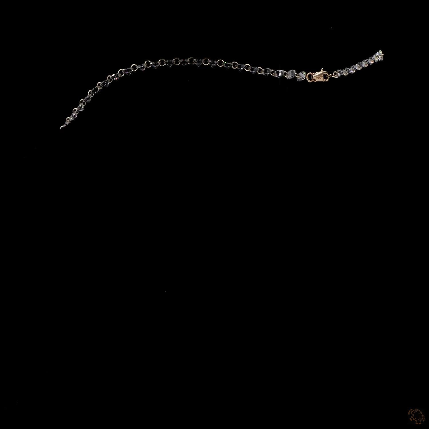 19.49 Ct Round Brilliant Graduated Riviera Station Necklace in Yellow Gold
