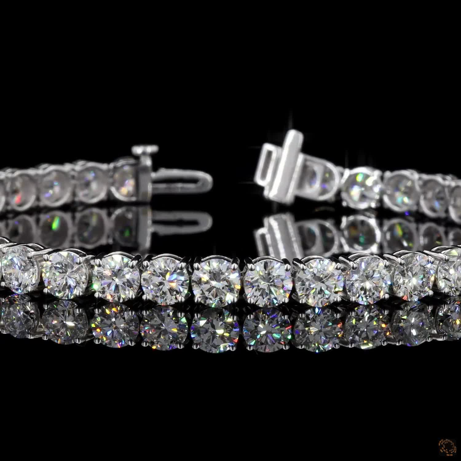 14.17 Ct White Gold Round Diamond Tennis Bracelet