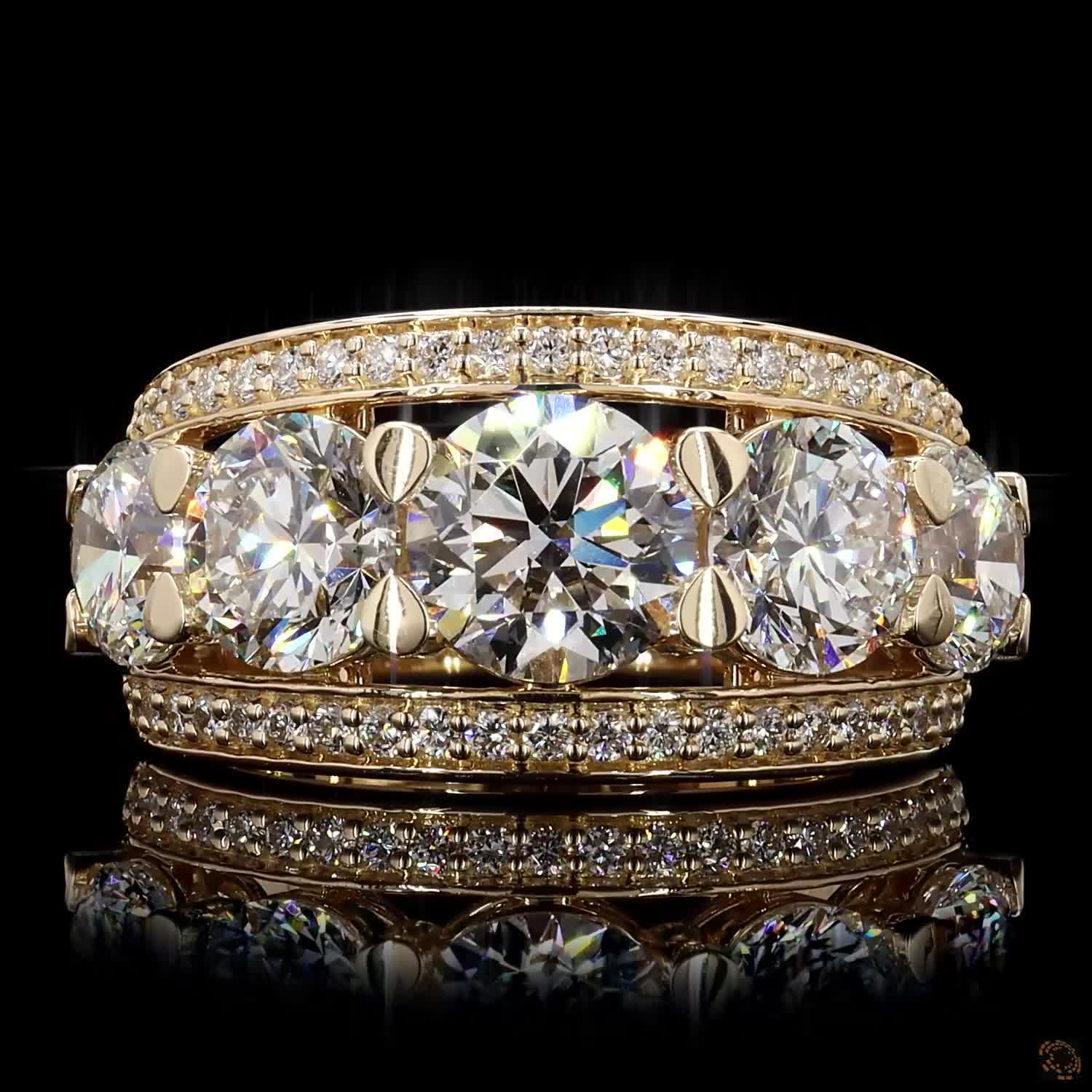 5.68 Cts Lab Grown Diamond Multi-Row Engagement Ring