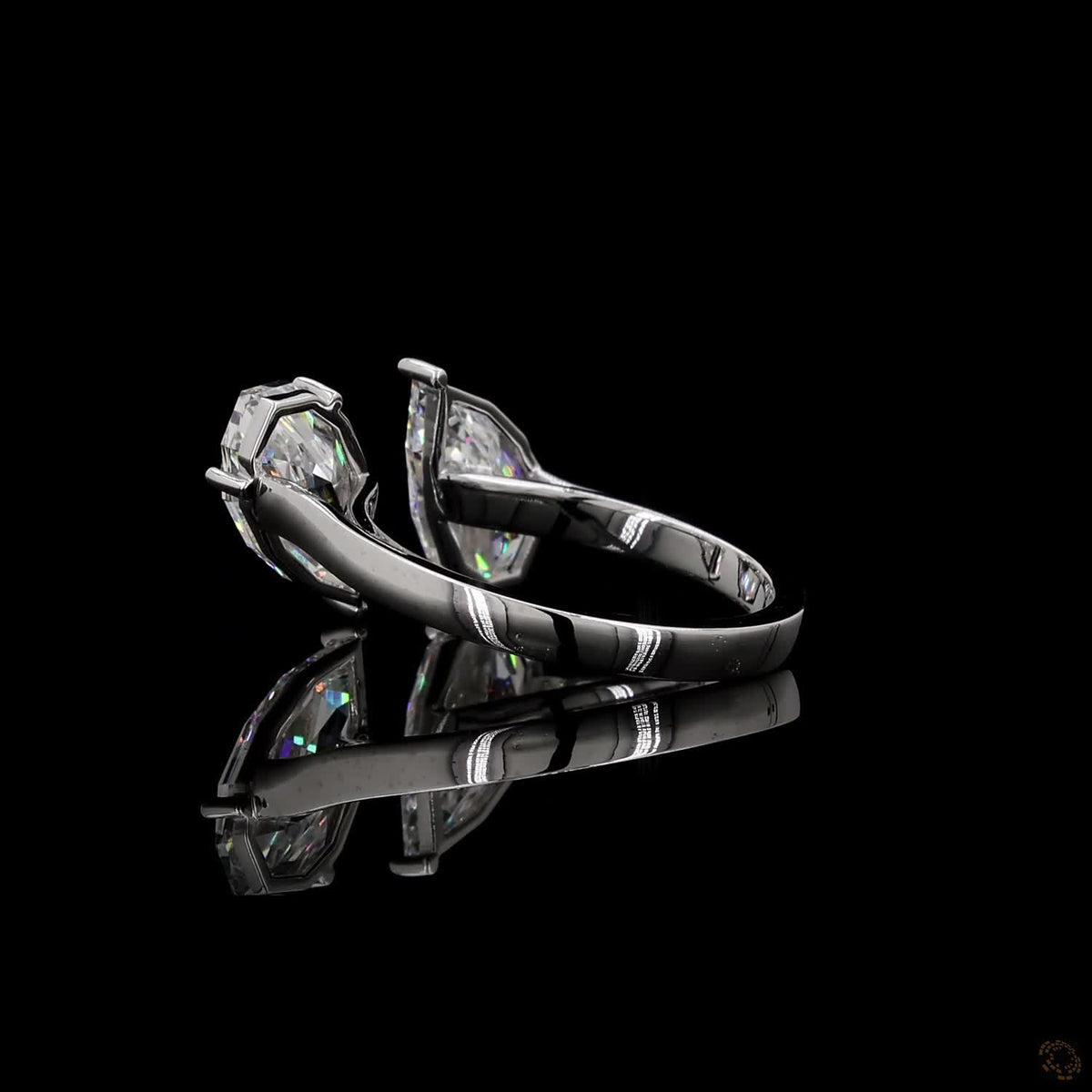 3.15 Ct Open cuff band with individually set basket prongs and protective V-prongs on the tips
