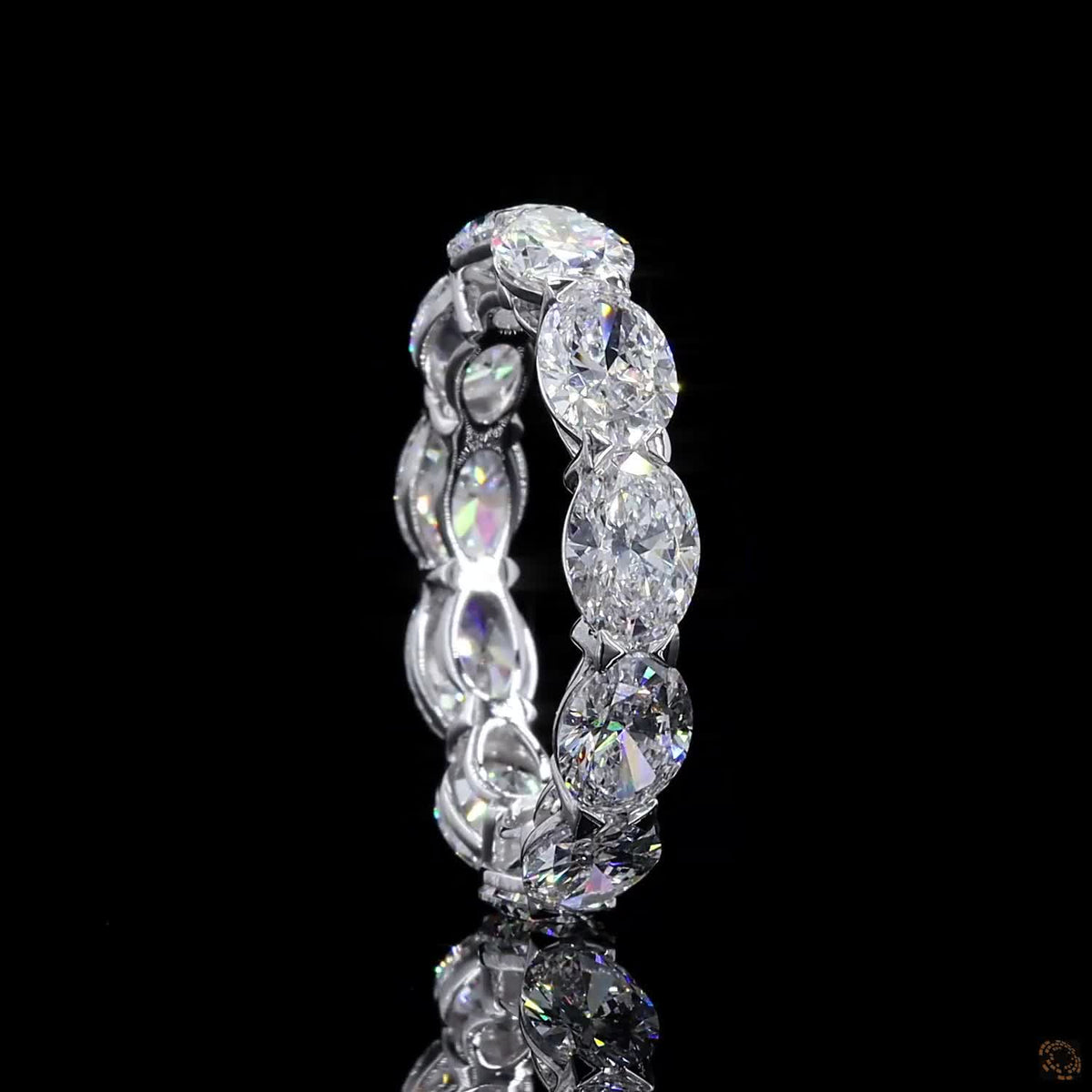 5.70 Ct Luxury Oval Diamond Full Eternity Band | White Gold Anniversary Ring for Her