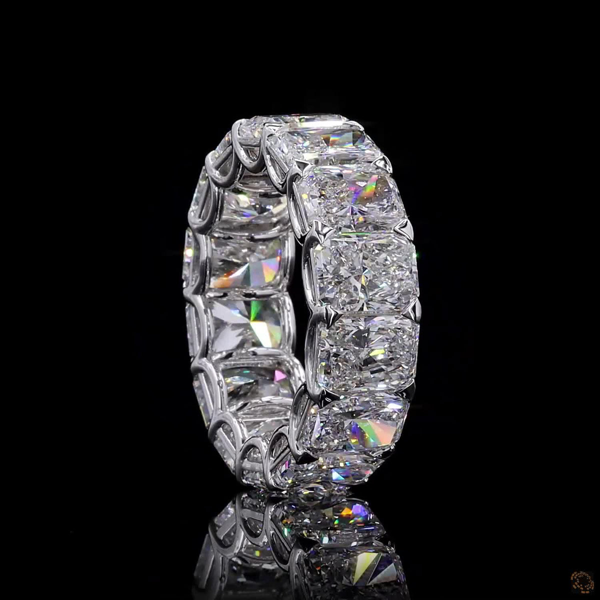 14.77 Ct Radiant Cut  Elongated Cushion CutDiamond Eternity Band set in white gold