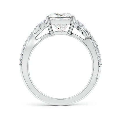 2.10 Ct In Princess Bardot Scallop Engagement Ring