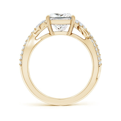 2.10 Ct In Princess Bardot Scallop Engagement Ring