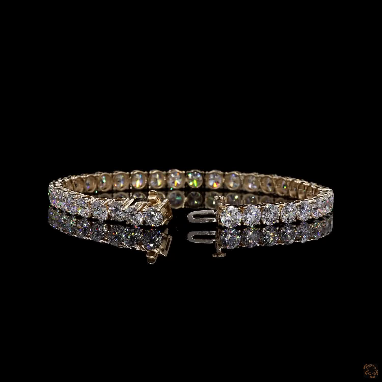 13.94 CT Round Cut Diamond Tennis Bracelet | Classic Luxury Diamond Bracelet for Women