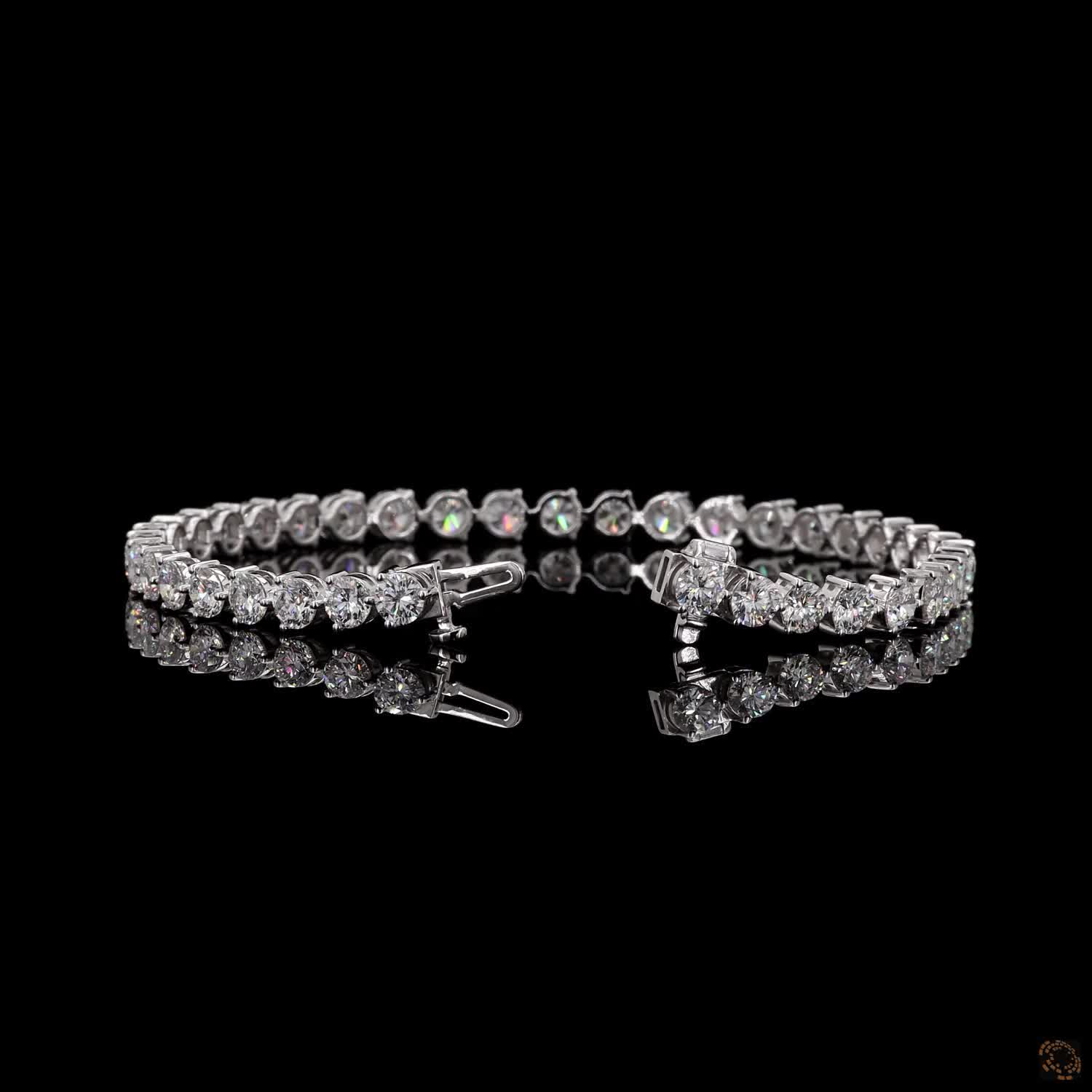 8.84 Ct Classic Round Cut Moissanite Tennis Bracelet – 14K White Gold Finish Fine Jewelry