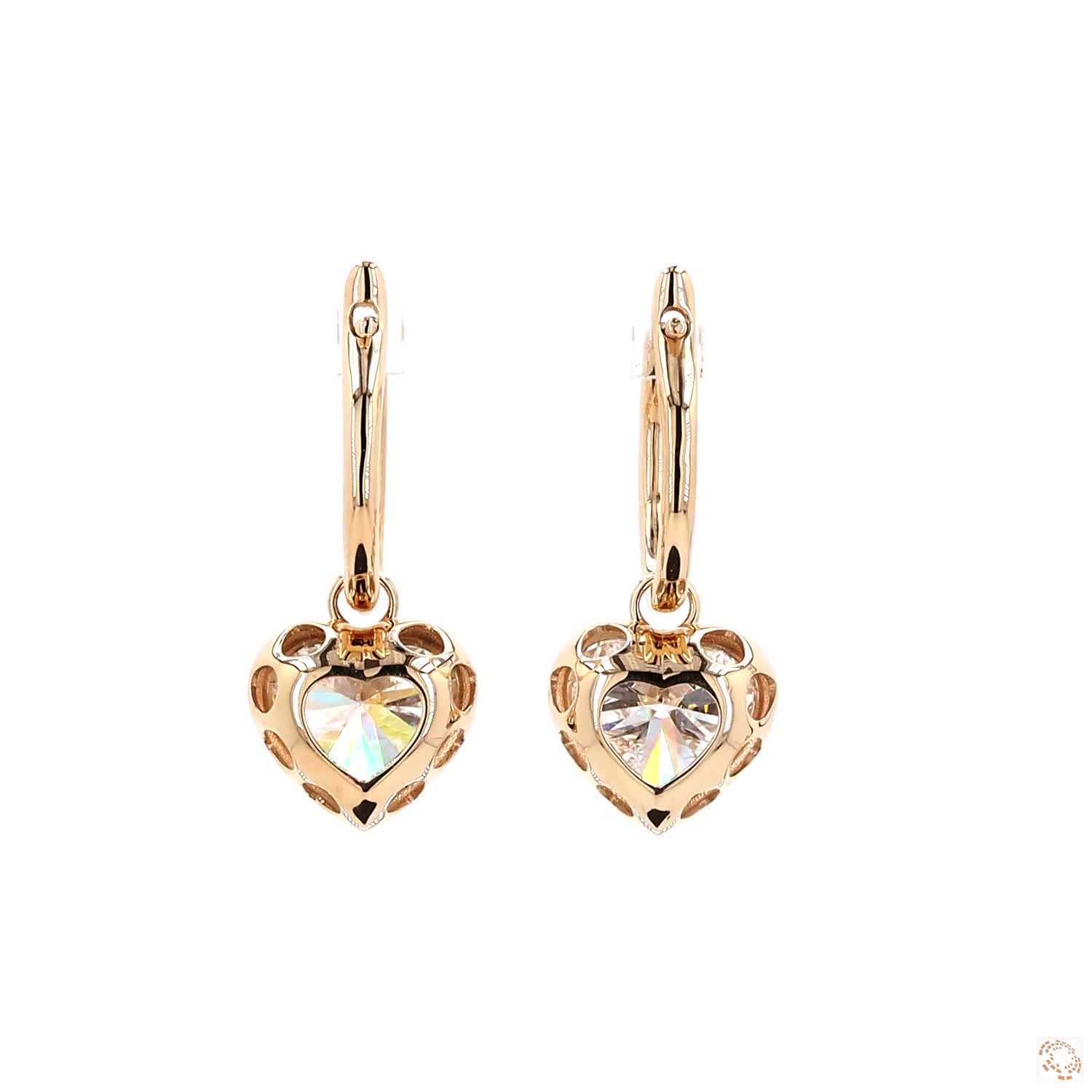 6.14 Ct Minimalist Heart Diamond Georgian Earring | Everyday Gold Dangle Earrings