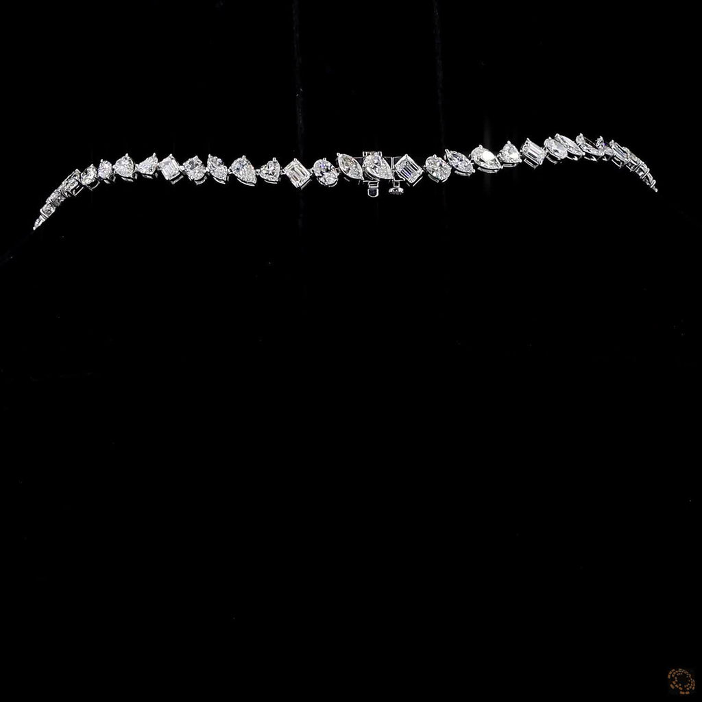 20.95 Ct Mixed Cut Lab Grown Diamond Tennis Necklace in 14K White Gold