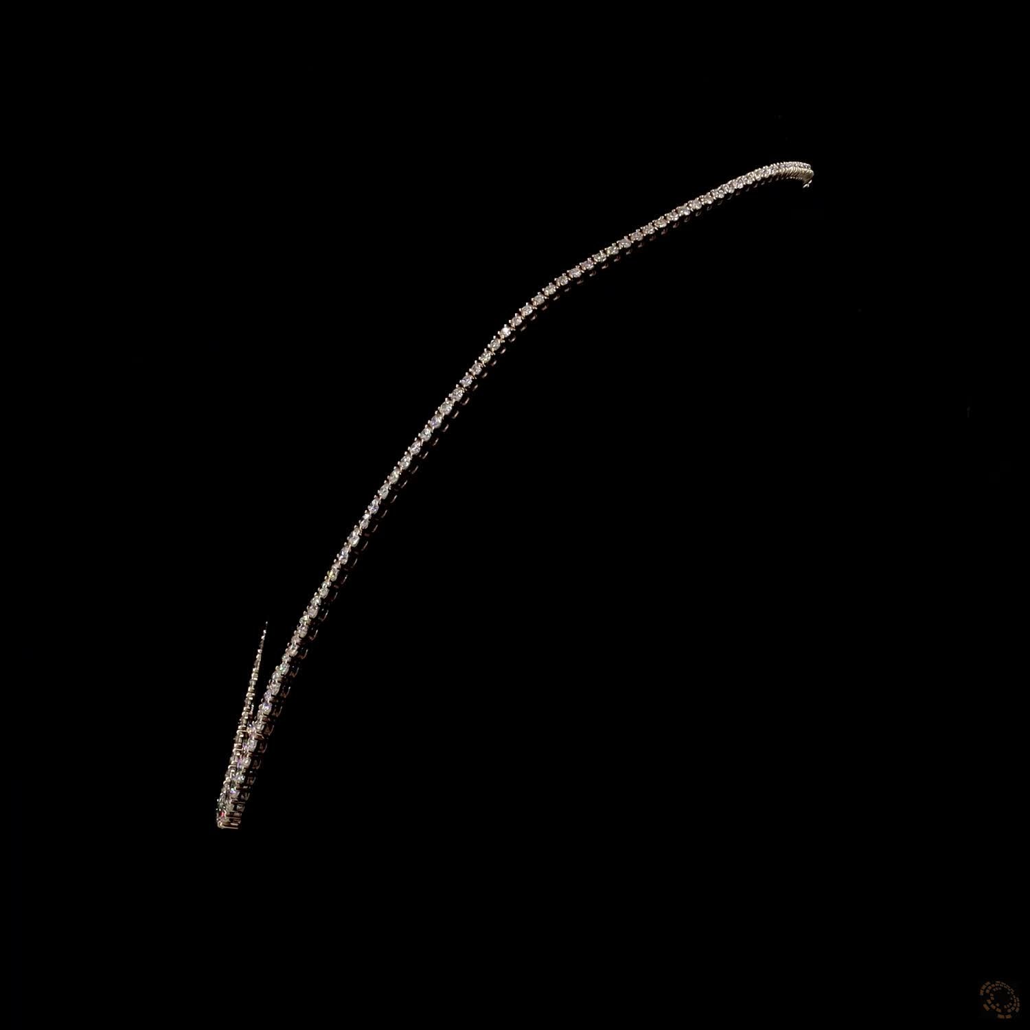 17.63 Ct Graduated Round Cut Lab-Grown Diamond Tennis Necklace in 14K Yellow Gold