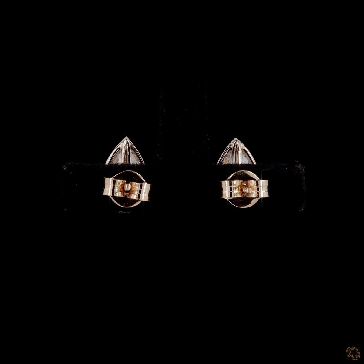 2.14 Ct Bezel-Set Pear Cut Solitaire Diamond Stud Earrings in Yellow Gold