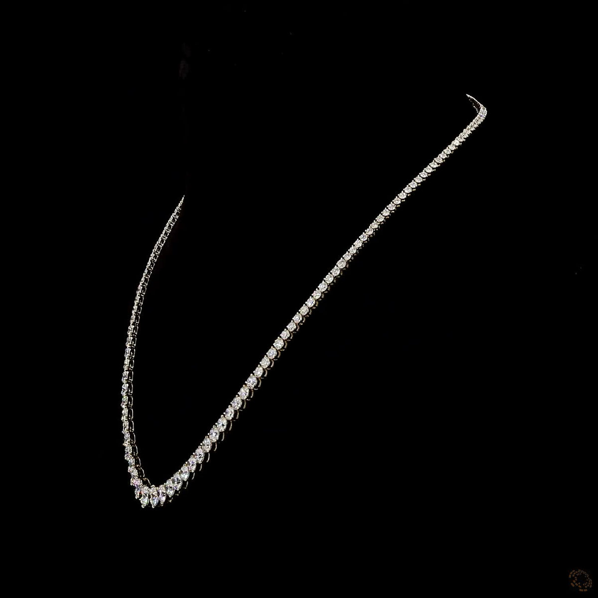 29.06 Ct Round Brilliant Cut diamonds seamlessly graduated from larger center stones
