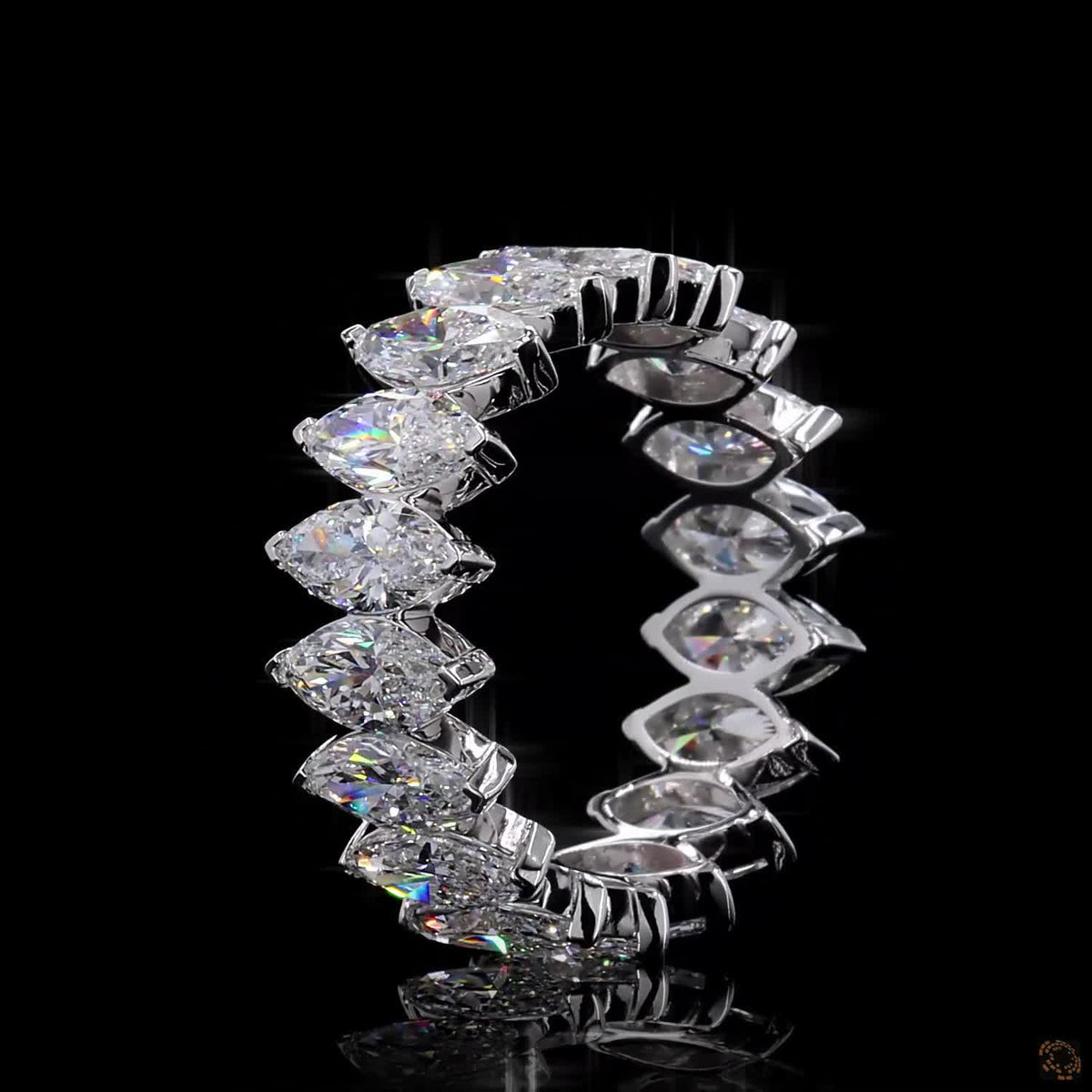 6.03 Ct Marquise Diamond Eternity Band, Marquise Cut Wedding Band, Full Eternity Marquise Ring, Vertical Marquise Eternity Band