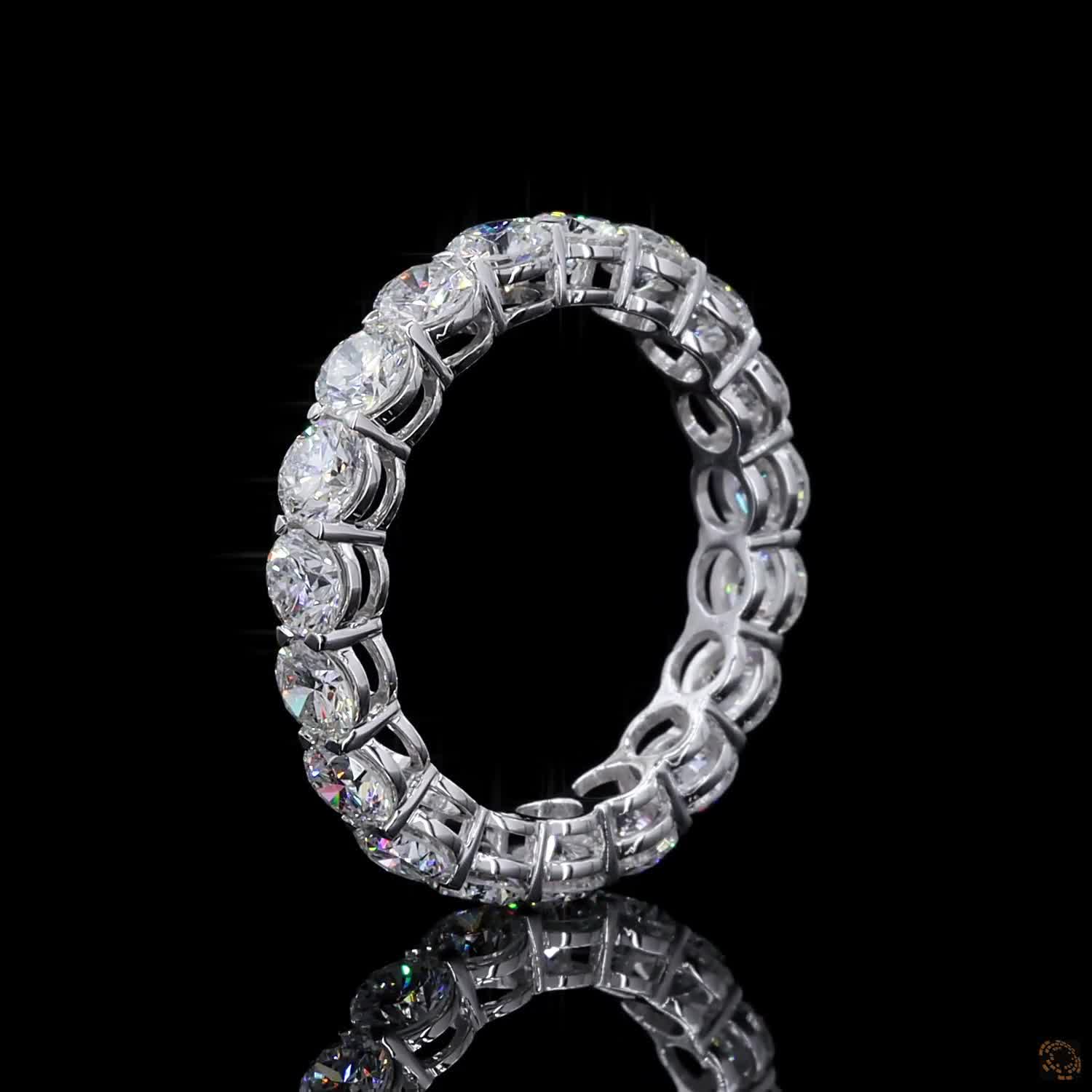 3.06 Ct Classic Round Brilliant Diamond Wedding Band in White Gold