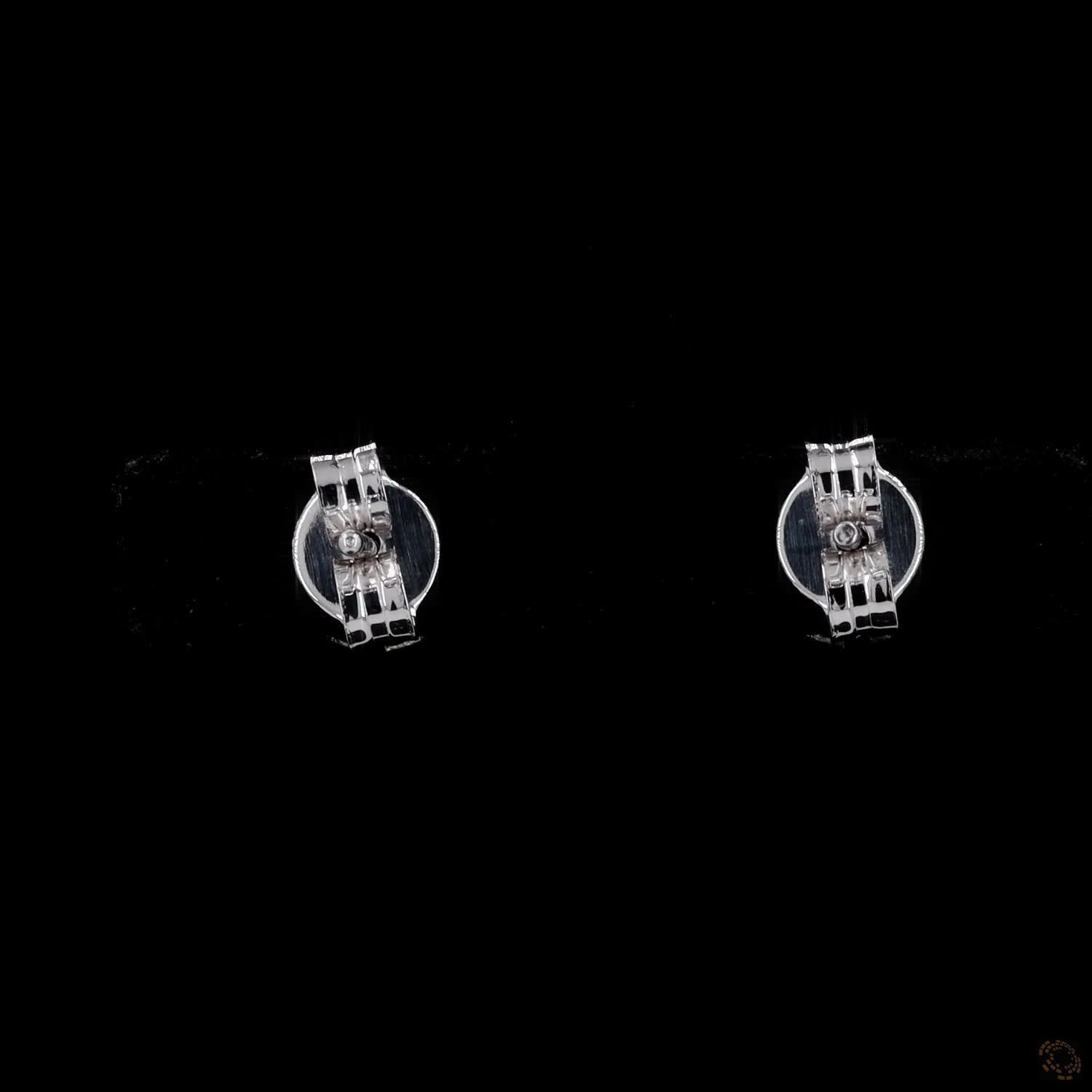 2.03 Ct Round Cut Diamond Solitaire Stud Earrings in 14K White Gold | Compass-Set 4-Prong Claw Basket Studs