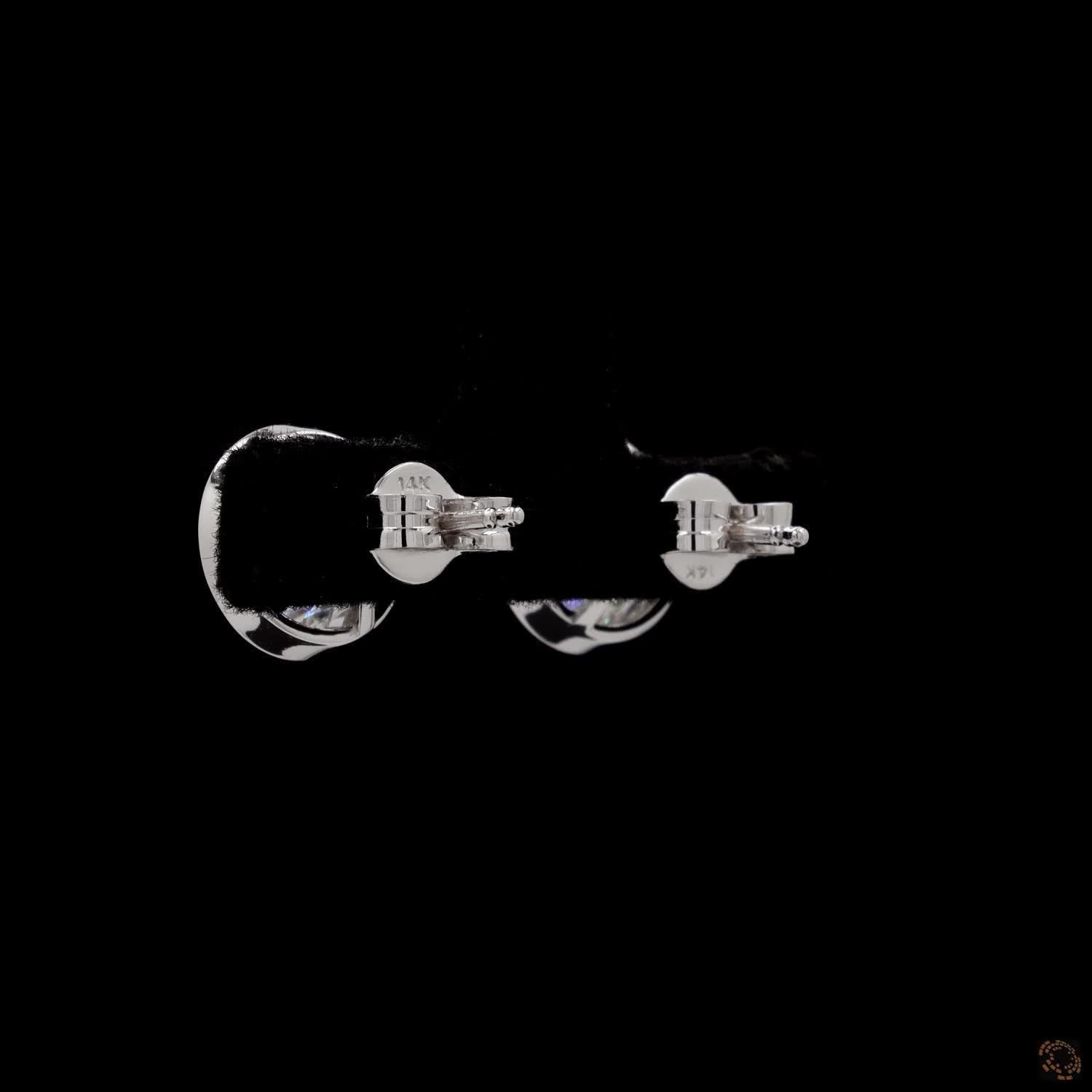 5.08 Modern Bezel-Set Oval Diamond Studs in Platinum / White Gold