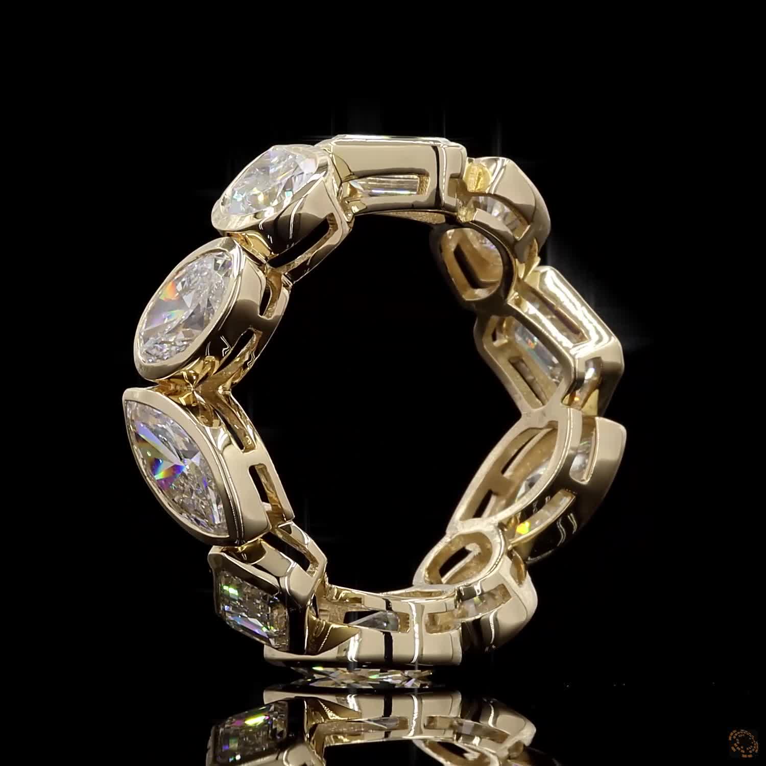 6.31 Ct Mixed Cut Diamond Eternity Band – 14K Yellow Gold