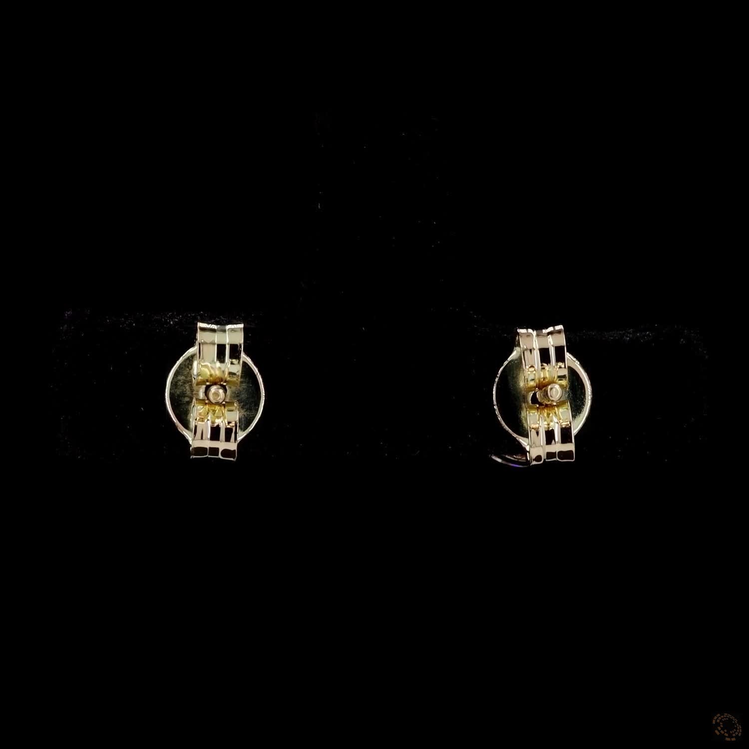 2.08 Ct Solid 14K Yellow Gold Round Brilliant Diamond Stud Earrings – 3-Prong Martini Solitaire Studs