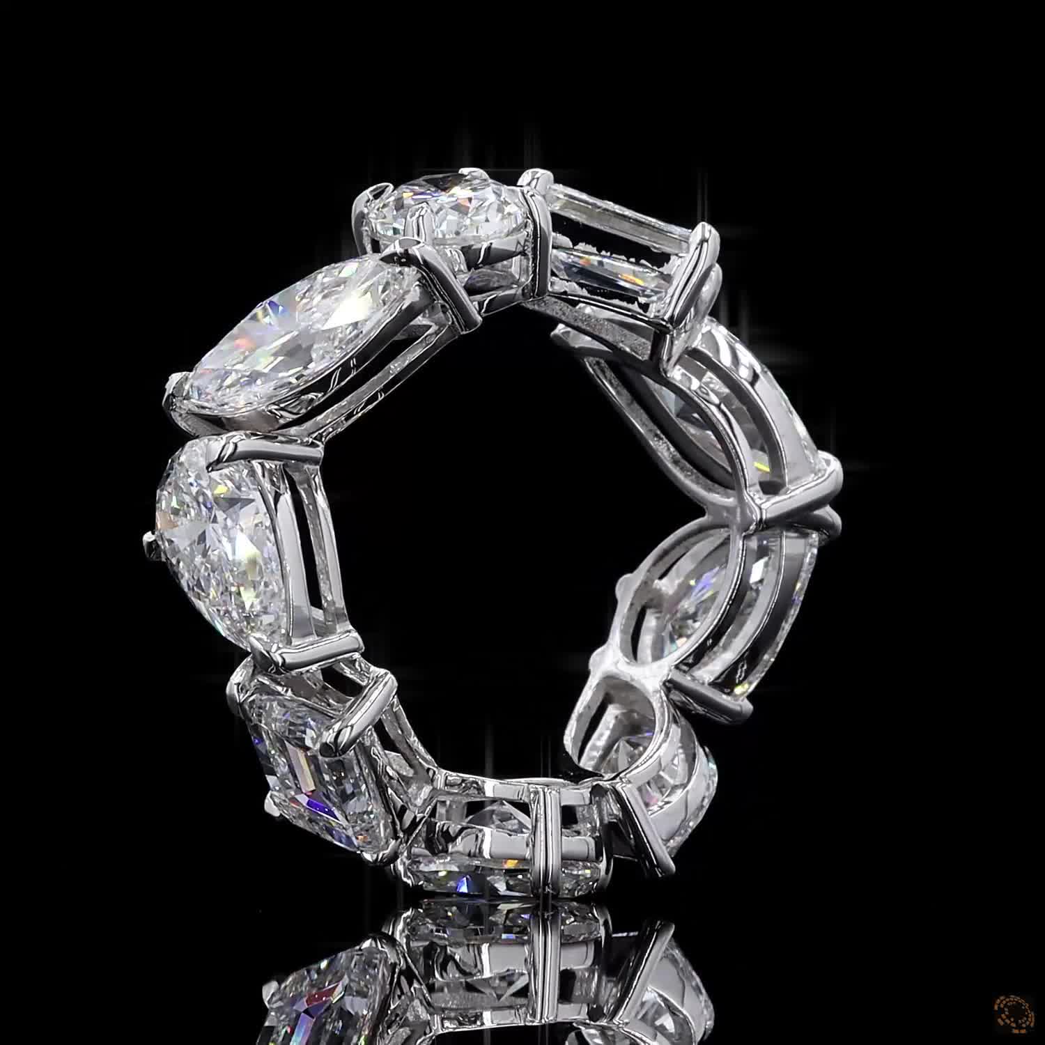 9.54 Ct Luxury Mixed Shape Cut Diamond Stud Earrings in 14K White Gold