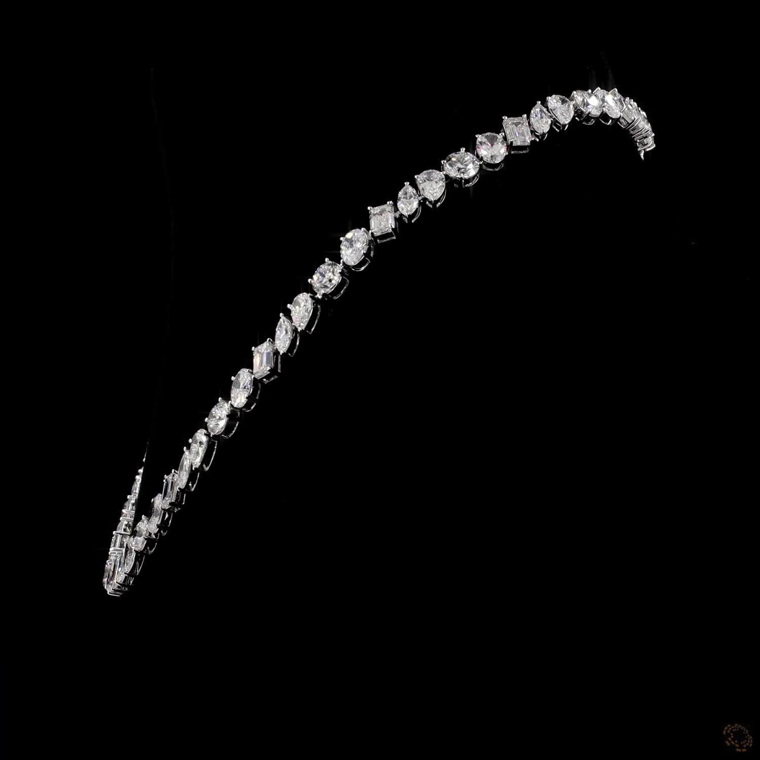 40.61 Ct High-clarity multi-shape diamonds, including round brilliant, oval, emerald, marquise, and pear cuts