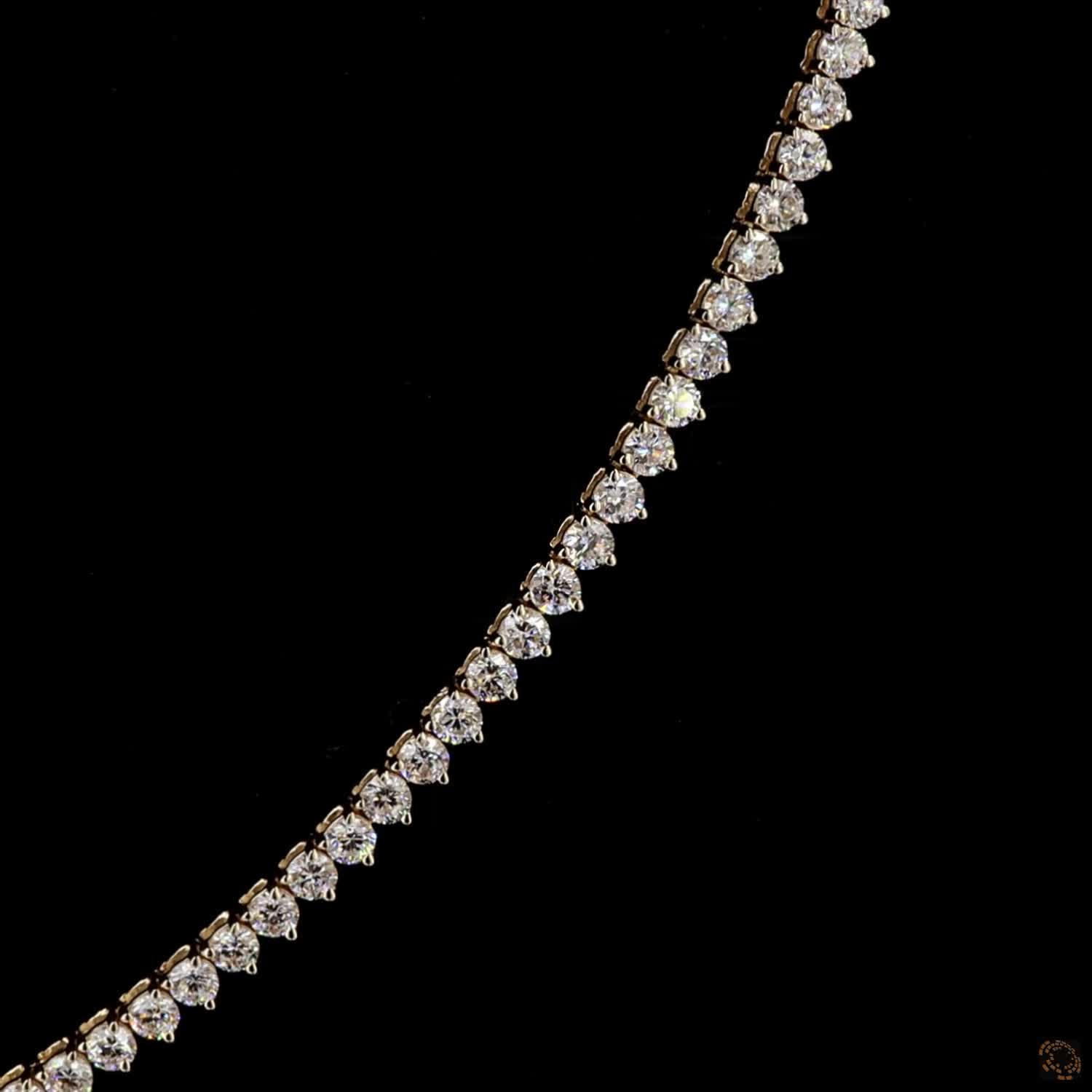 2.66 Ct Graduated Round Diamond Half Eternity Tennis Necklace with Adjustable Chain