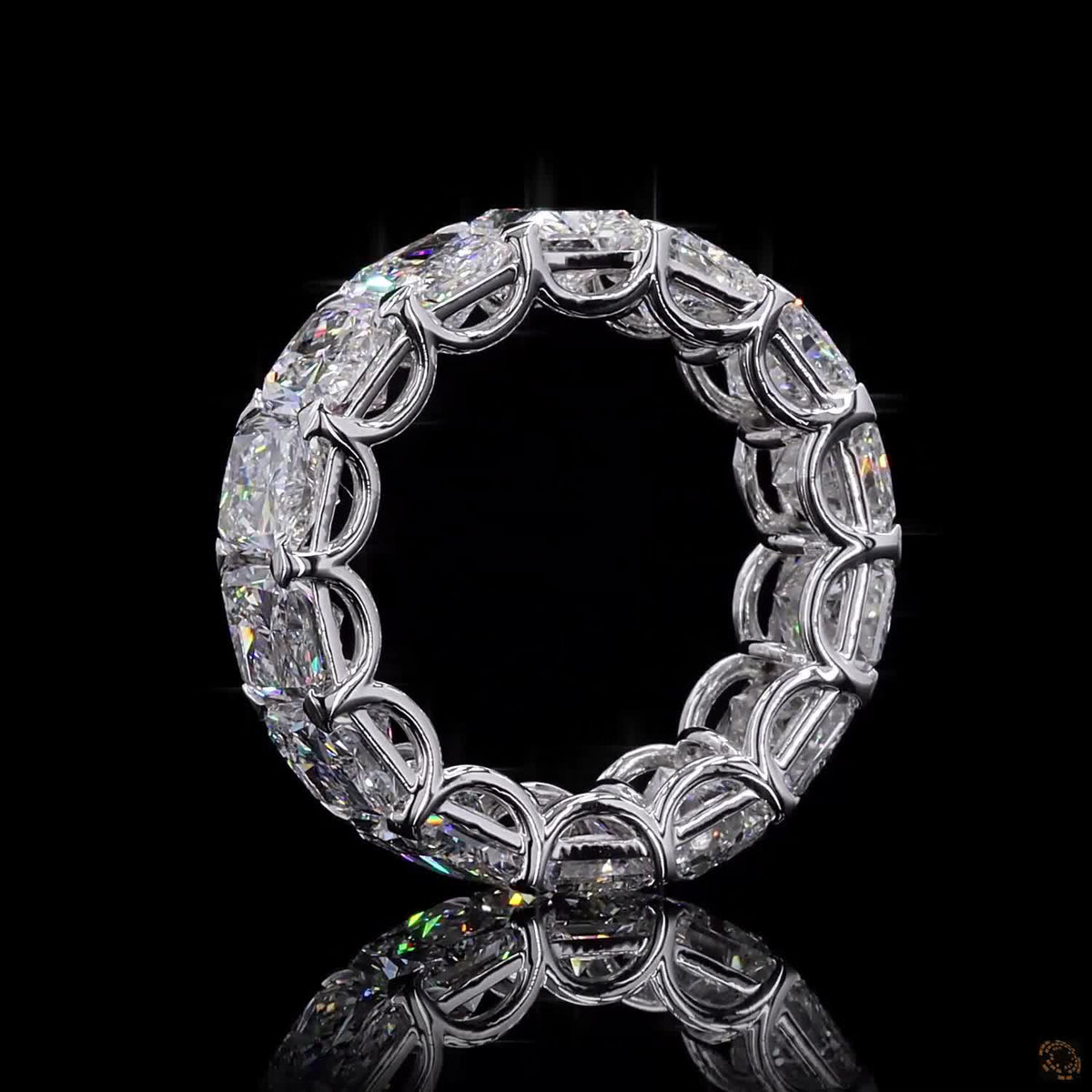 14.77 Ct Radiant Cut  Elongated Cushion CutDiamond Eternity Band set in white gold